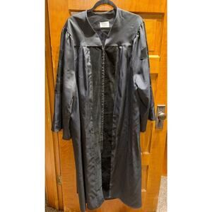 Jostens Black Doctor Academic Gown Sleeve Bars Velvet Panels Regalia 6 1 - 6 3
